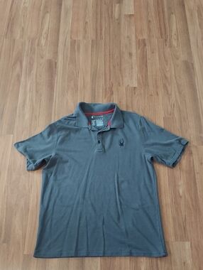 Spyder Men's Charcoal Polo with Red Accent